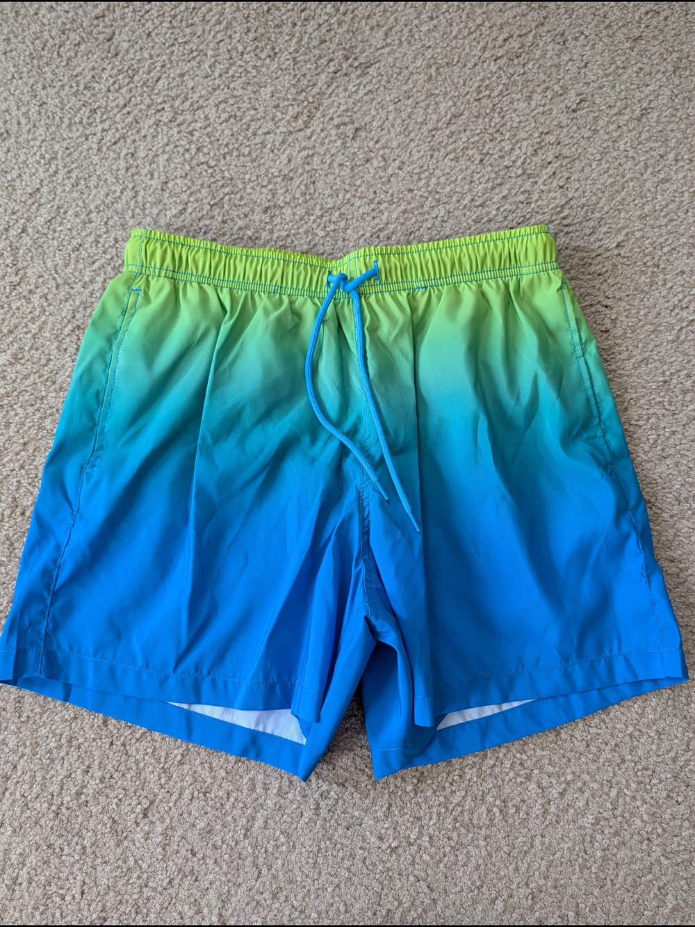 Happy Hour Men's Gradient Blue-Green Swim Trunks